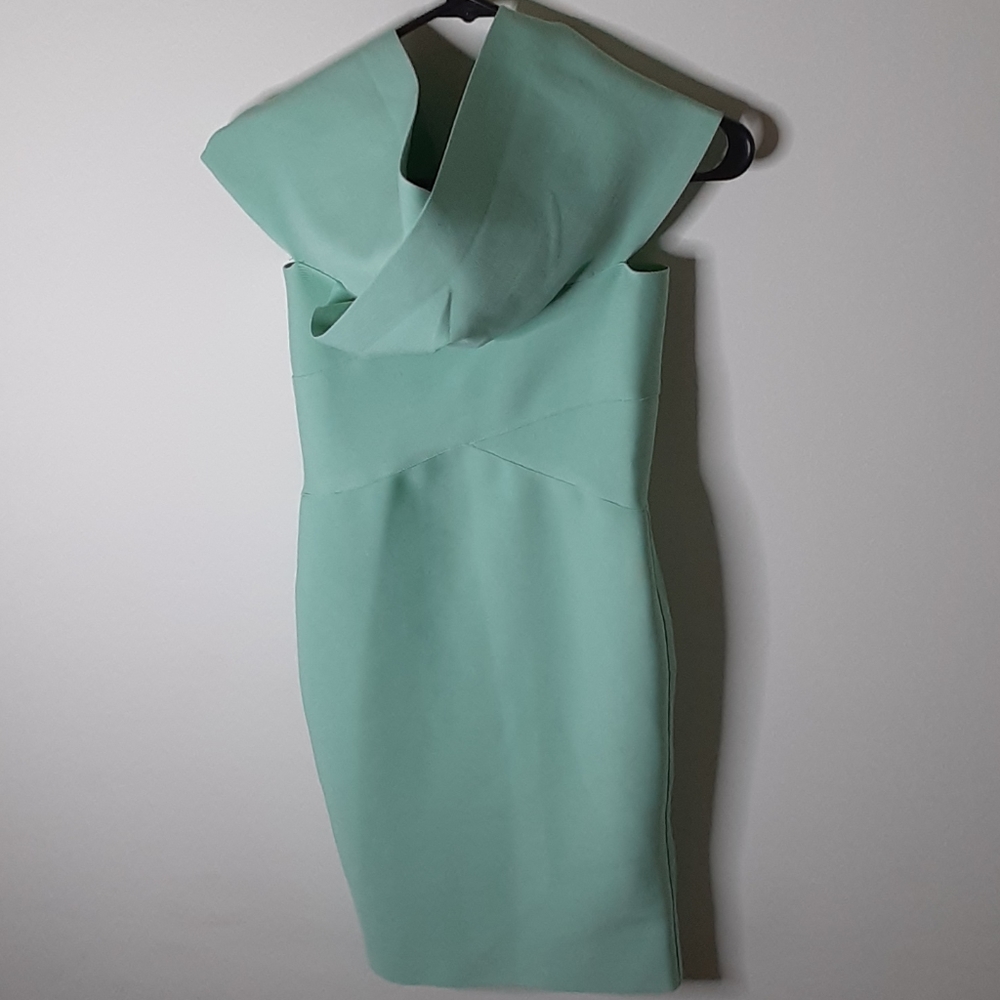 Lime green off the shoulder dress